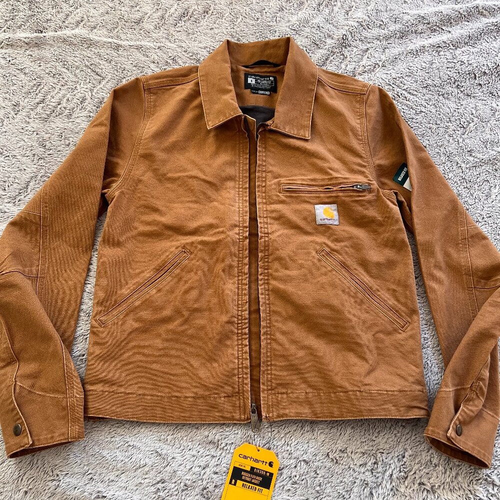 Carhartt Brown Rugged Flex Lined Detroit Jacket Mens size Small comes with tags!